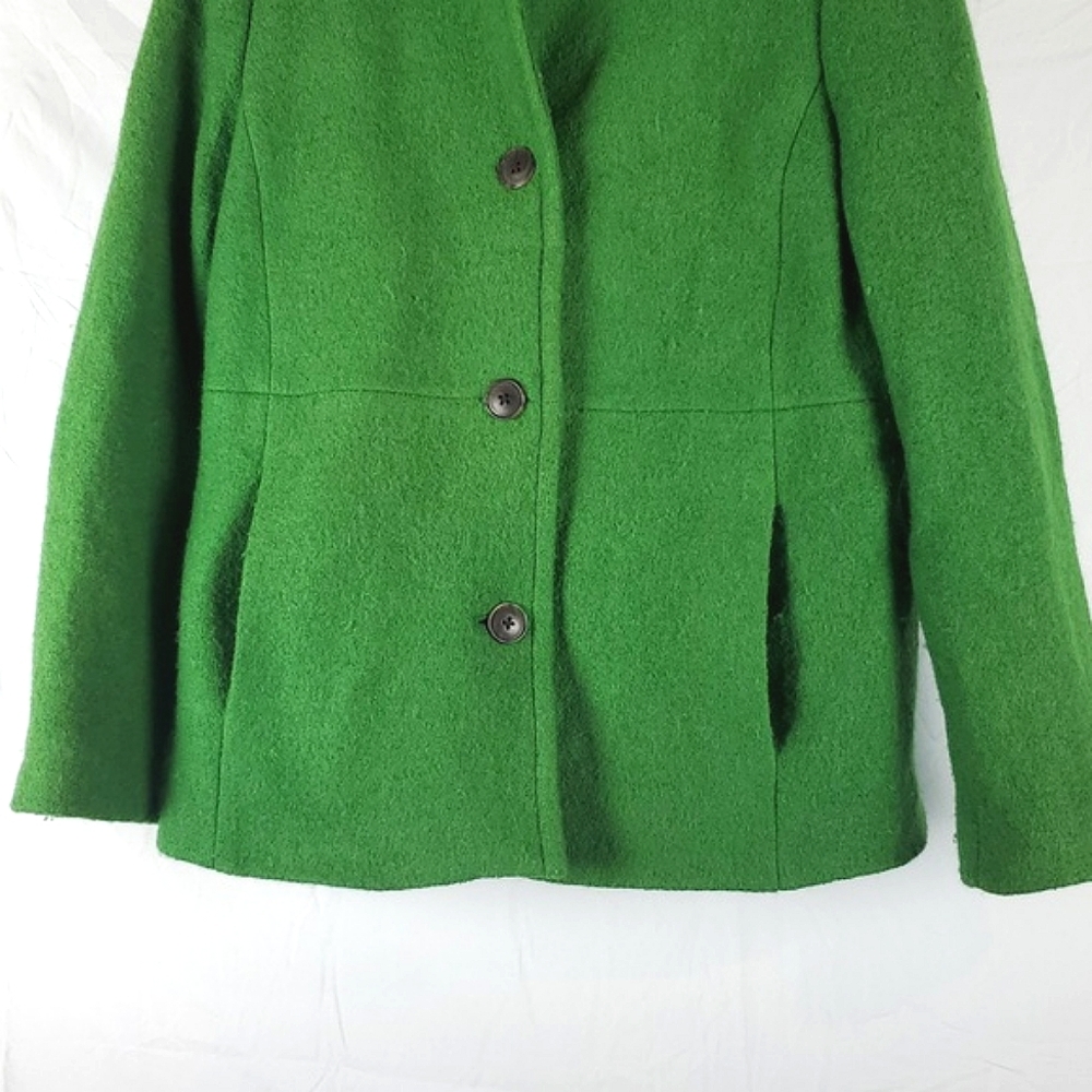 Lands' End Vibrant Green Pea Coat - Picture 3 of 6